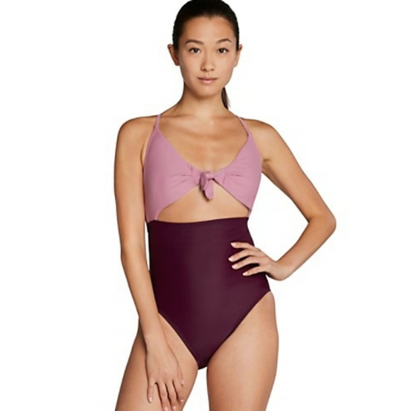 Speedo Tie Front One PieceSwimsuit Sz 8 - Picture 1 of 14